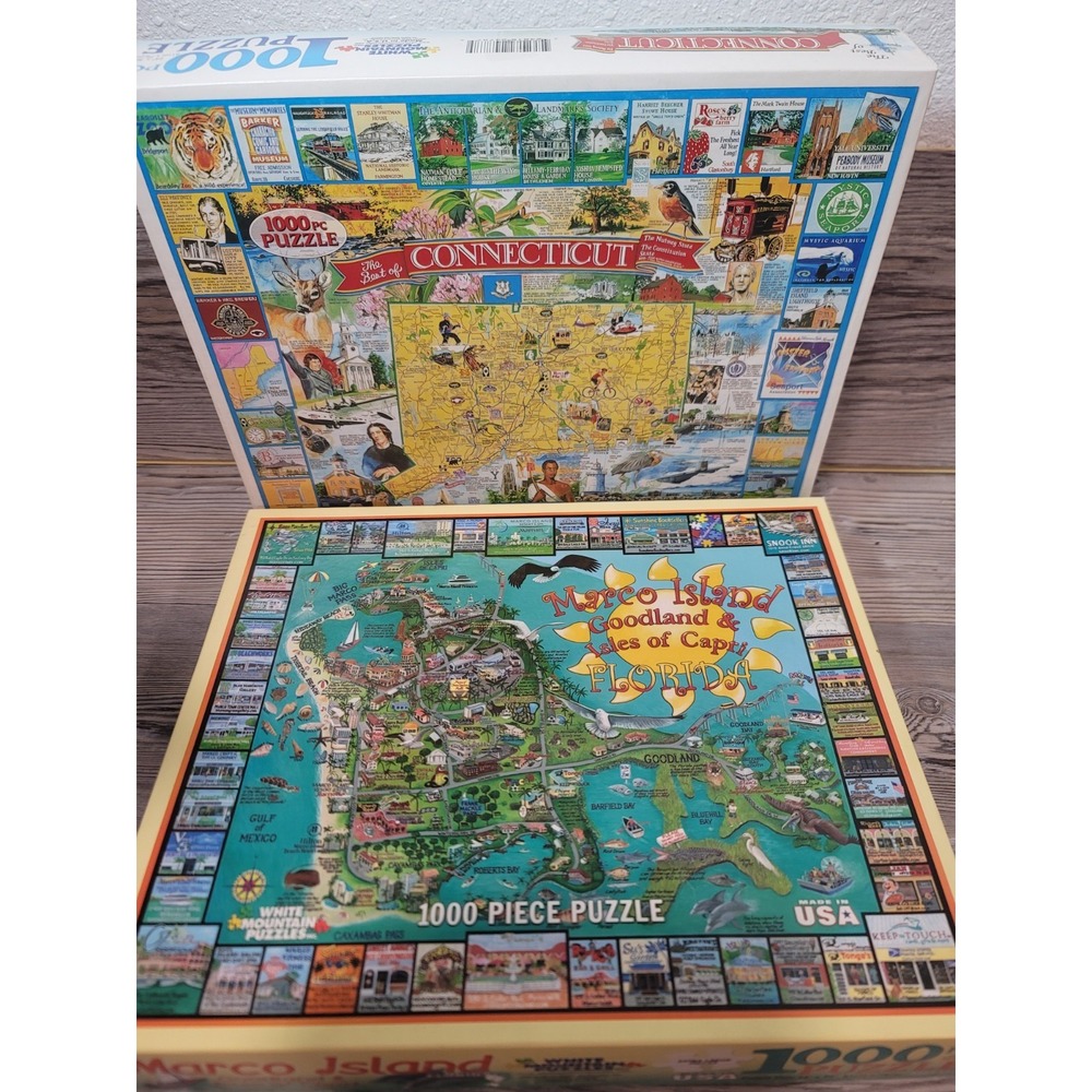 Puzzles lot of 3 Marthas Vineyards Connecticut Maco Island 1000pcs each Made USA